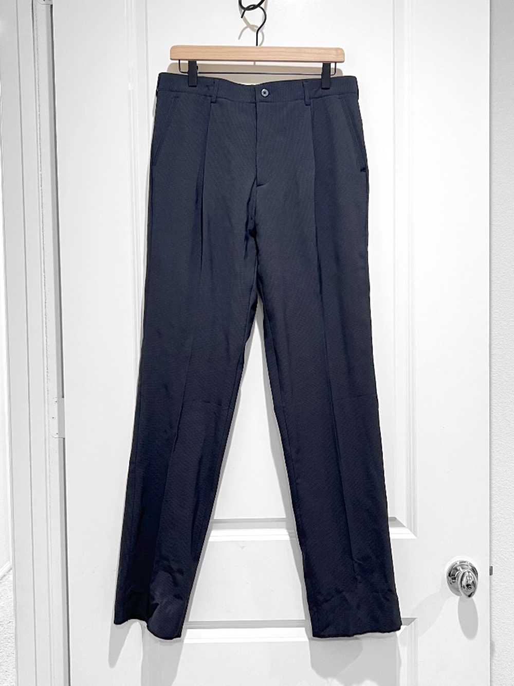 Lo LI-O Mens golf Stretch Slacks 34 Dress Pants Fleece Lined Navy Plaid Warm